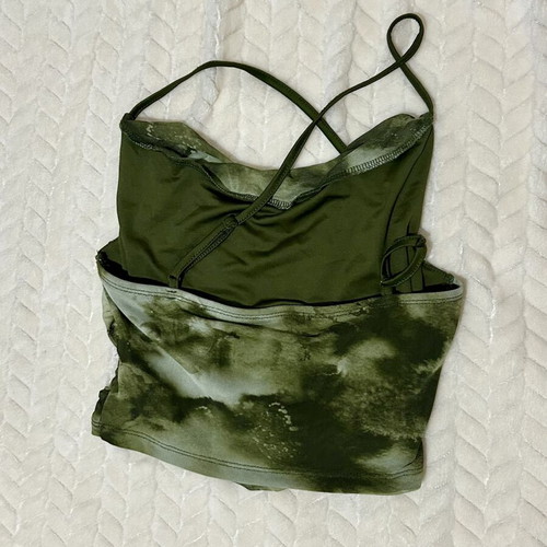 Green top with criss cross back, like new