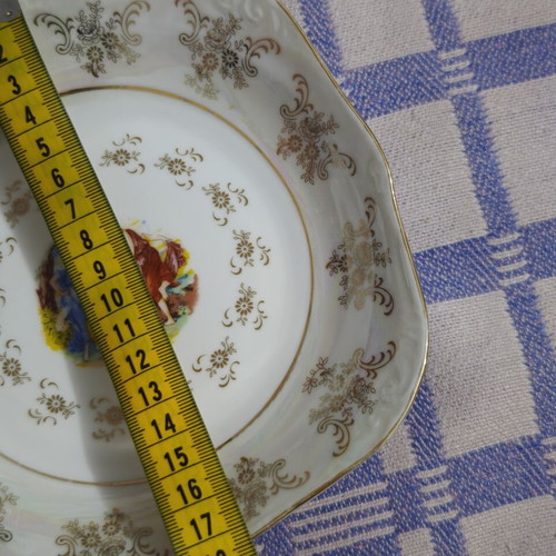 Madonna Porcelain Plate vintage, authentic Czech 24K gold