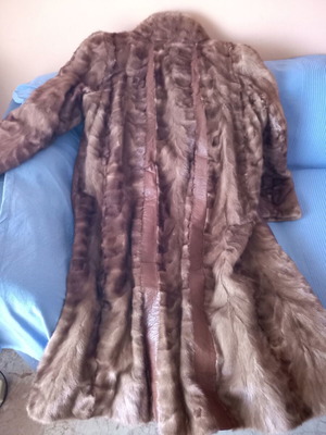 Natural women's fur used, brown, 70's style