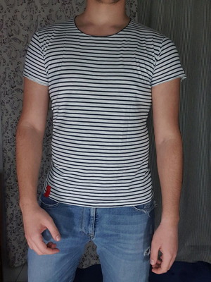 Buddha striped t-shirt used, size M, white