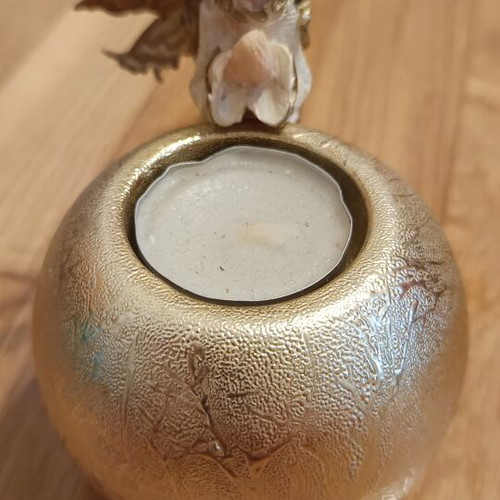 Angel Candle Holder in Gold Shades like new handmade