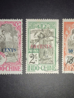 French Indochina stamps 1919, set