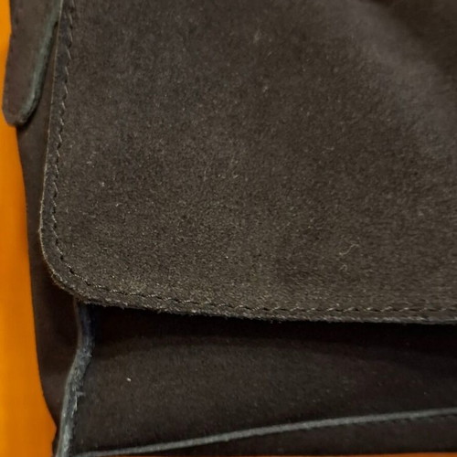 Leather black suede shoulder bag Sfera like new without tag