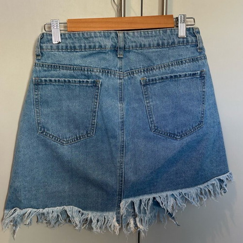 SHEIN denim mini skirt asymmetrical size M like new