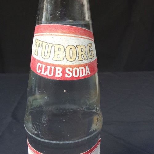 Glass bottle Tuborg soda vintage used, sealed 1990s collectible