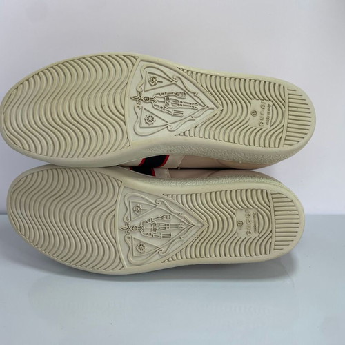 Gucci leather sneakers used, beige, size 37