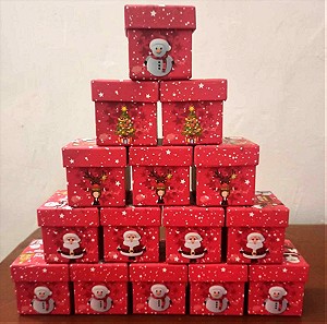 Χριστουγεννιάτικα κουτιά για δώρα (12 τεμάχια πακέτο)