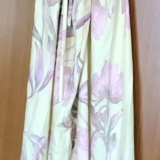Floral dress size L backless, new, yellow and pink