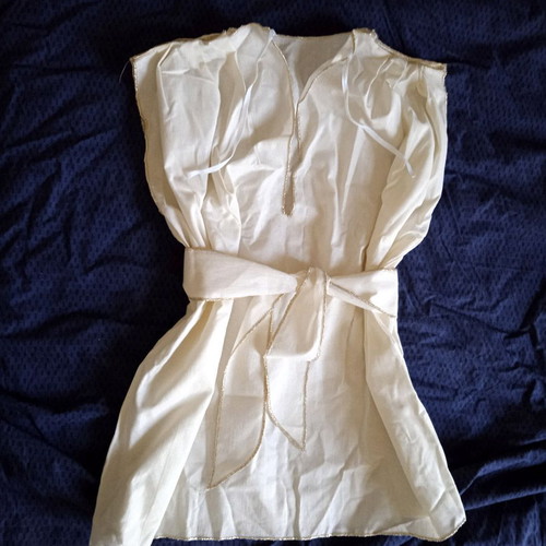 Handmade children's ancient Greek angel costume like new, beige poplin