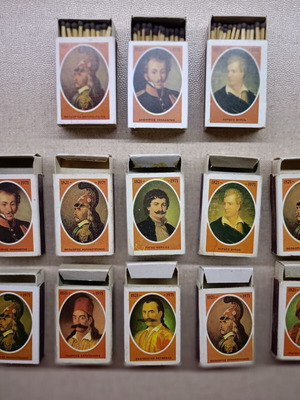 Collectible Greek Monopoly matchboxes used, Heroes of 1821 vintage
