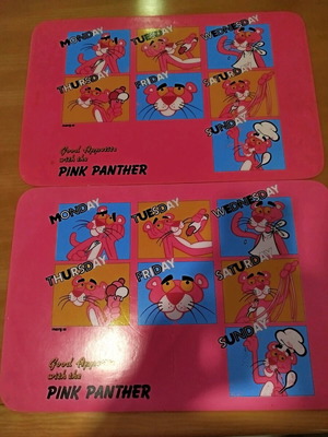 Pink Panther children's placemats like new, set of 2