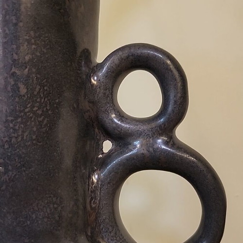 Handmade ceramic vase with high-fire clay 23 x 16cm new
