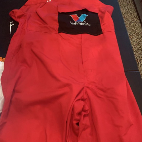 Valvoline work overall with suspenders and cap size XXL like new
