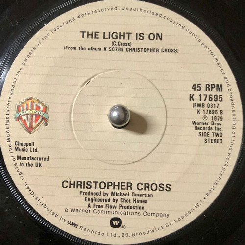 Christopher Cross Sailing vinyl 7" single like new, pop