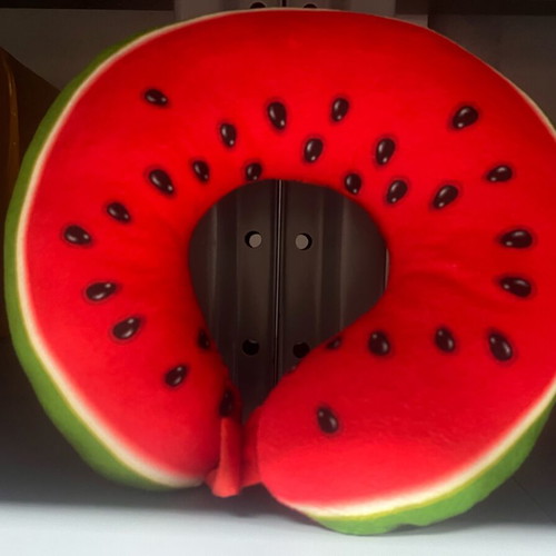 Travel Neck Pillow U-Shape Plush Watermelon New