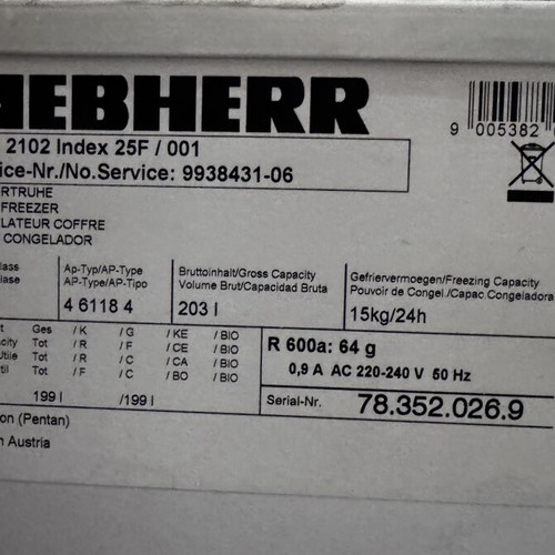 LIEBHHER freezer, dimensions 86x84x67 cm