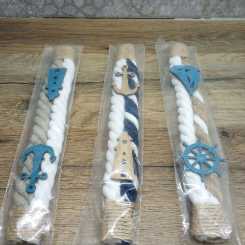 Decorations for candles and packaging with sea theme, set of 3 pcs