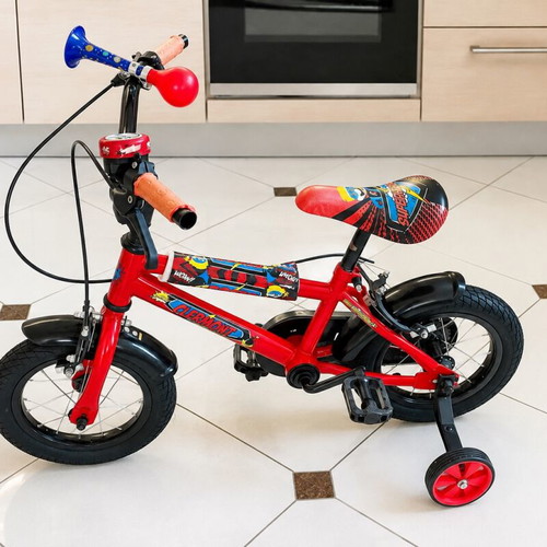 Clermont 12” kids bike, red, with training wheels