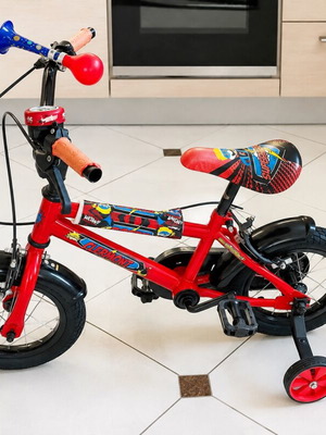 Clermont 12” kids bike, red, with training wheels