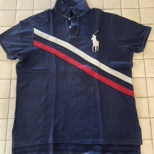 Polo Ralph Lauren shirt used, blue red white, size XL