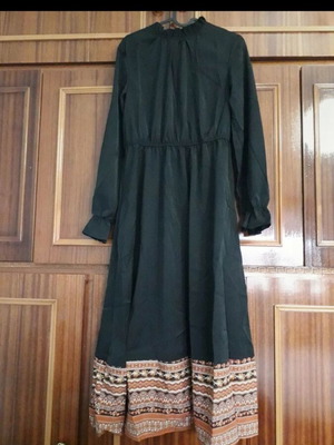 Shein Lune long dress new, black with multicolor pattern