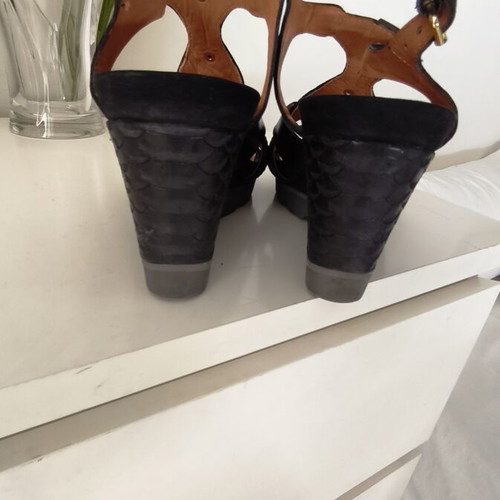 Geox D Sophie A platform sandals like new, size 41, black leather