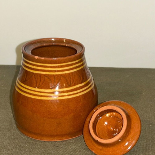Vintage Bulgarian Ceramic Tea Set Troyan Pottery, 10 pieces, like new