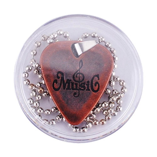 Guitar Pick Necklace Brown new, zinc alloy