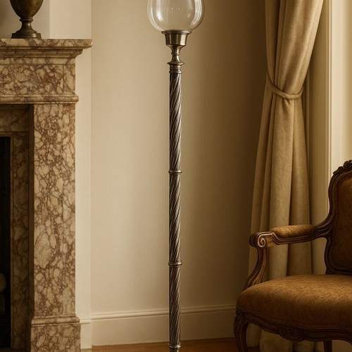 Floor Candle Holder with Glass Hurricane Cover new