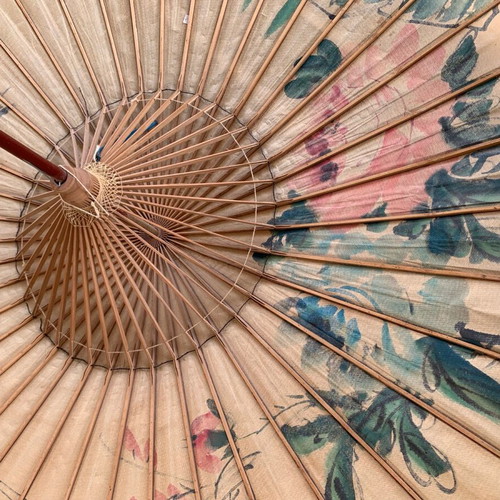 Chinese wooden decorative umbrella used, hand-painted