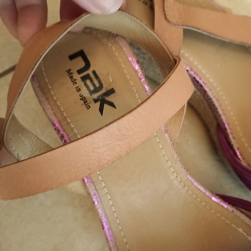 Nak espadrilles size 38 like new, brown and purple