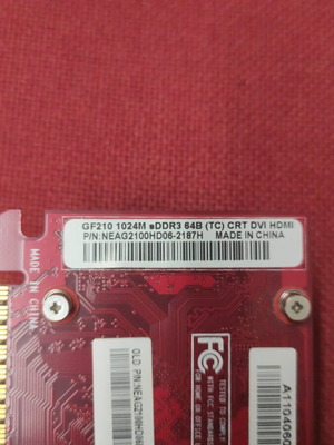 NVIDIA GeForce 210 graphics card used