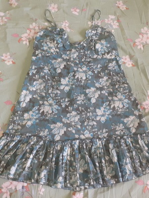 Soul Rebel summer dress size L, 100% cotton, white and blue