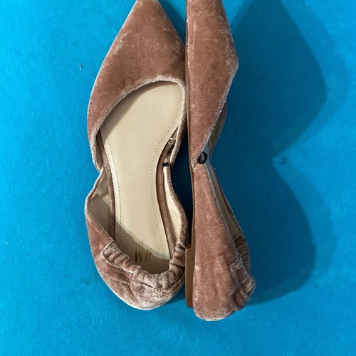 H&M women's ballet flats like new, velvet pink-beige size 37