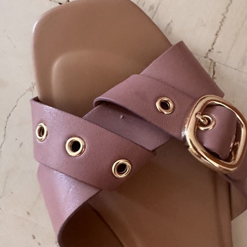 H&M flat sandals size 40, dusty pink