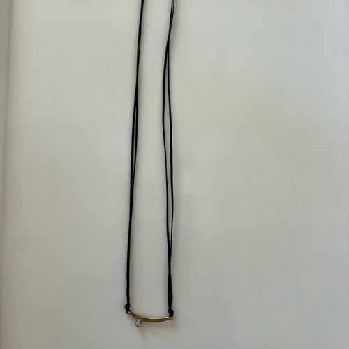 Necklace with gold-plated silver 925 and rhinestone element like new