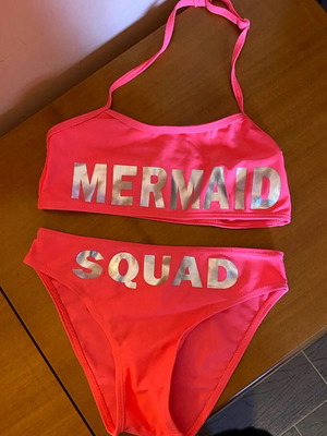 Children's teen swimsuit like new, pink bright color