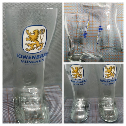 Löwenbräu boot-shaped collectible beer glasses like new