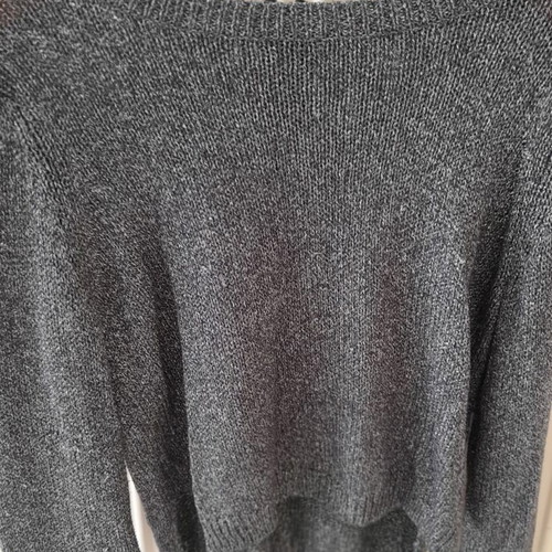 Asymmetric gray blouse with zipper size probably Large