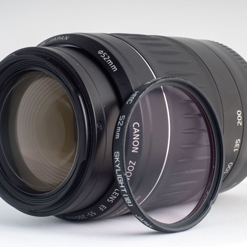 Canon EF 55-200mm f/4.5-5.6 II USM telephoto zoom lens with UV filter