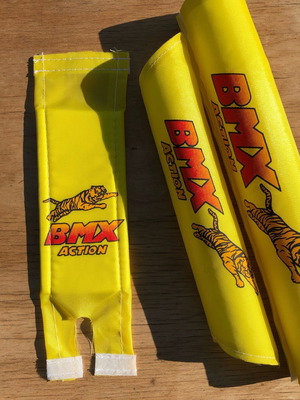 BMX Action Vintage handlebar sponge protectors set new yellow