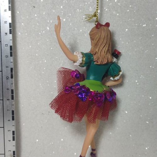 Ballerina with Nutcracker hanging ornament