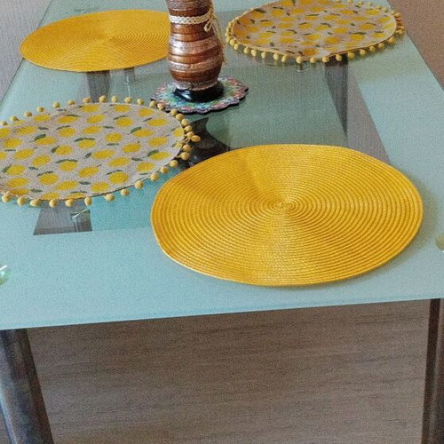 Glass table for office or dining room, used