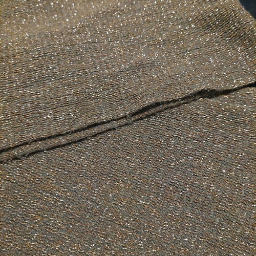 Brown-gold scarf like new with golden thread women's