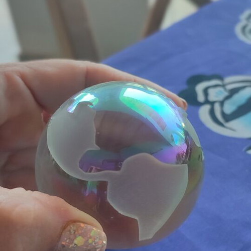 Crystal Sphere Globe with World Map Pattern