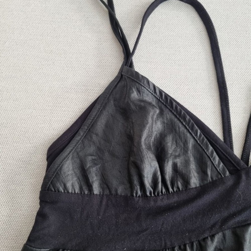 Attrattivo metallic black babydoll camisole top, M