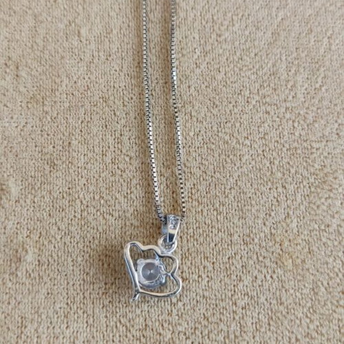 925 Silver Jewelry Set like new with Necklace and Zircon Earrings
