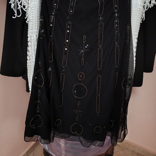 Marina embroidered tulle evening skirt, dark purple