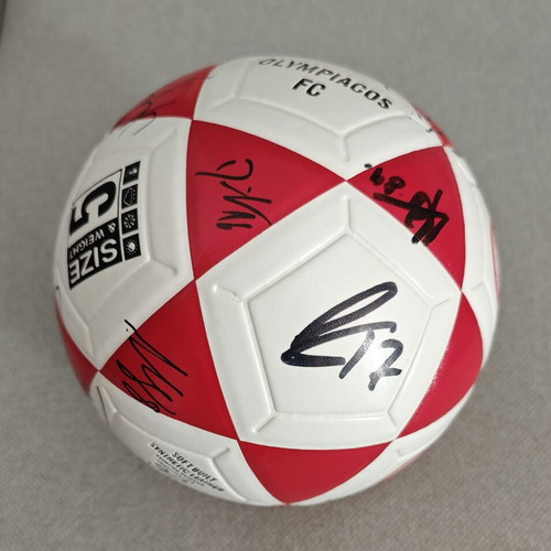Olympiacos Football Signed Ball 2024-2025 Season with Display Case