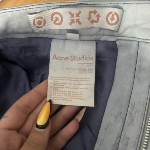 Acne Studios leather pants, grey, size M / 38 / 10